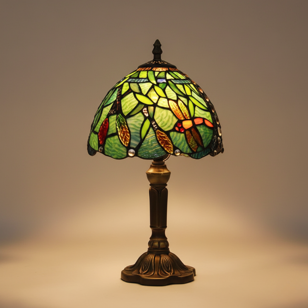 Mediterranean-Inspired Blown Glass LED Table Lamp