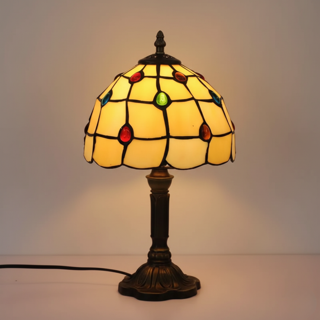 Elegant Art Deco Glass Table Lamp with Tinted Finish