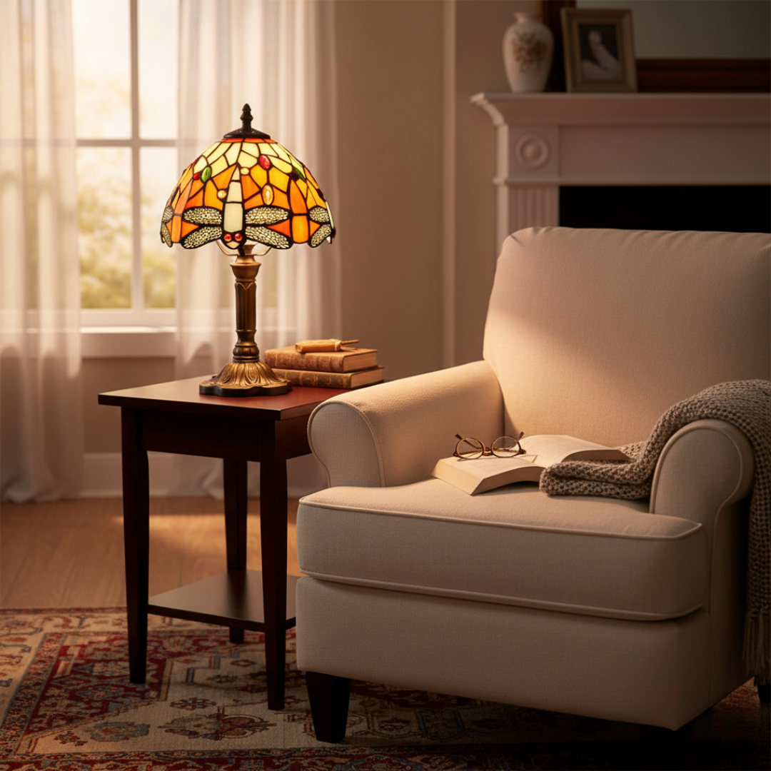 Chic Colored Glass LED Table Lamp - A Touch of Decorative Elegance