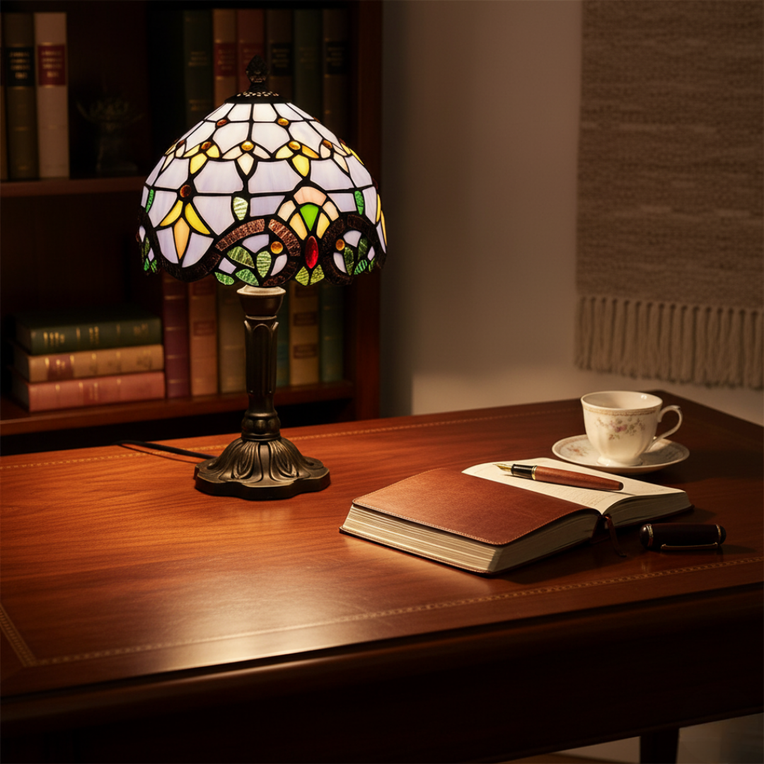 Vintage-Inspired Frosted Glass Table Lamp
